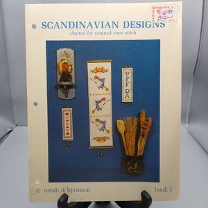Vintage Cross Stitch Patterns, Scandinavian Designs by Netah D Bjornson 1982, BJ